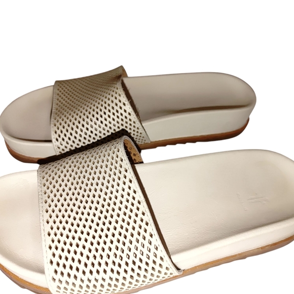 Frye Women's White Slide Sandals - Picture 1 of 4